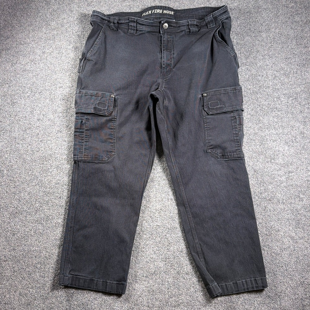 Duluth Trading Flex Fire Hose Cargo Pants Mens 40x30 Black Standard Fit Workwear
